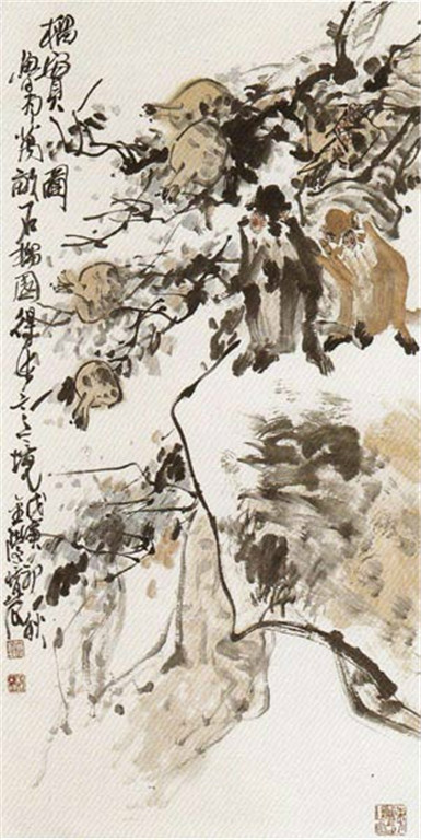 徐培晨写意猴作品