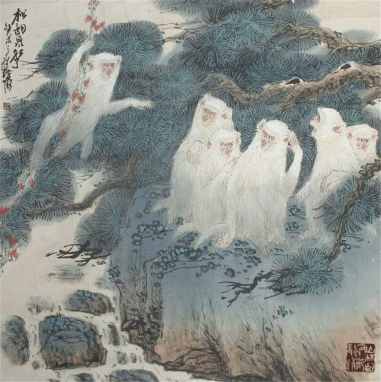 徐培晨写意猴作品