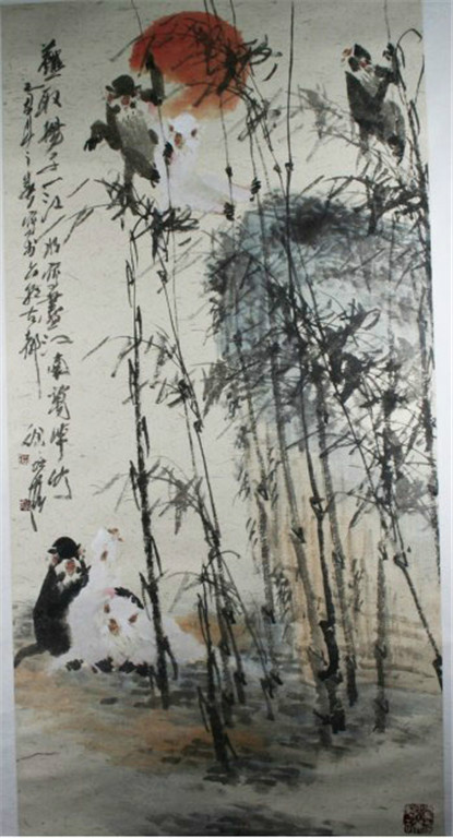 徐培晨写意猴作品